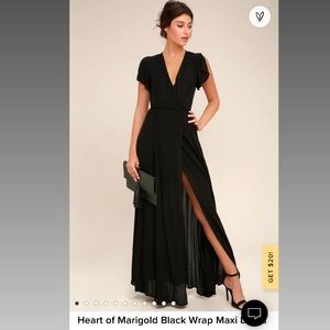 Lulus Black Wrap Dress NWT